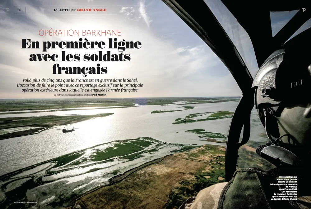 Press tearsheet — a report by Fred Marie published in the press