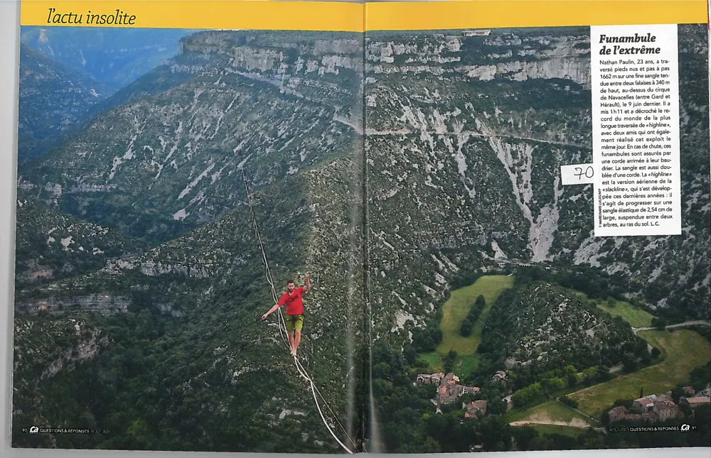 Press tearsheet — a report by Fred Marie published in the press