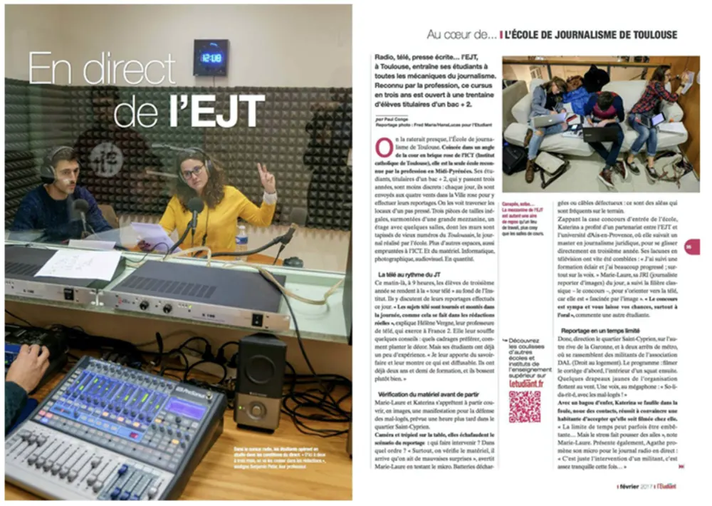 Press tearsheet — a report by Fred Marie published in the press