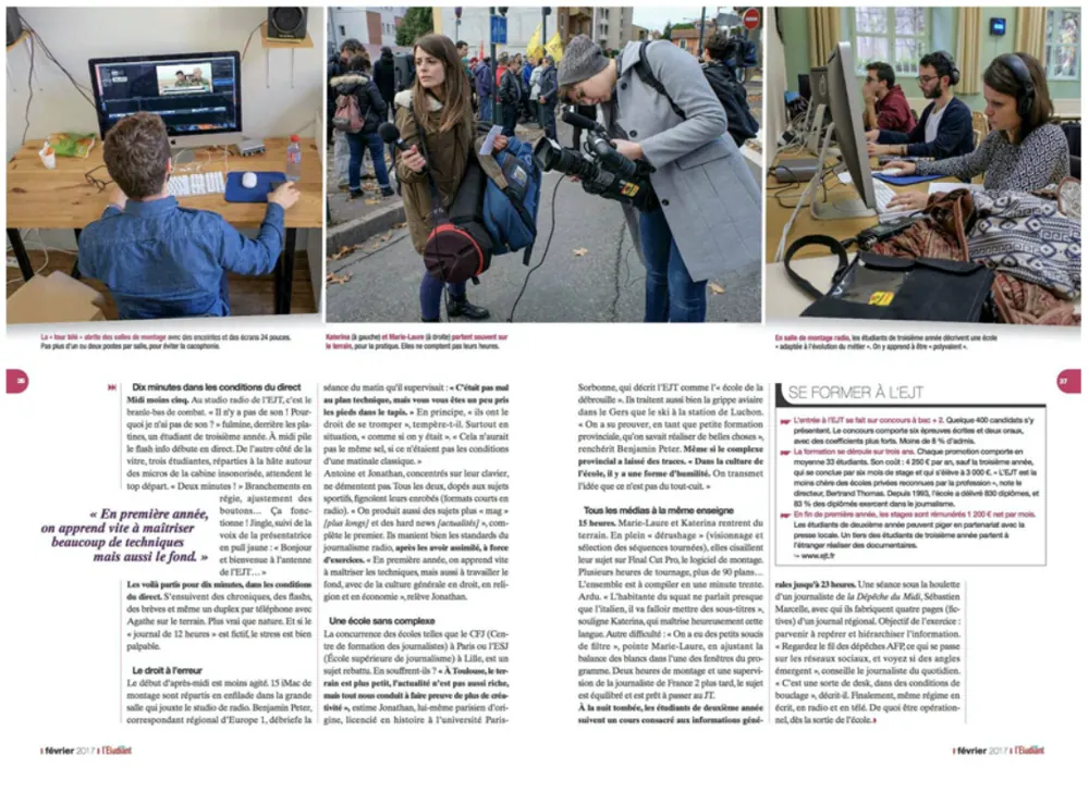 Press tearsheet — a report by Fred Marie published in the press