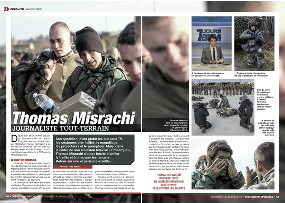 Press tearsheet — a report by Fred Marie published in the press