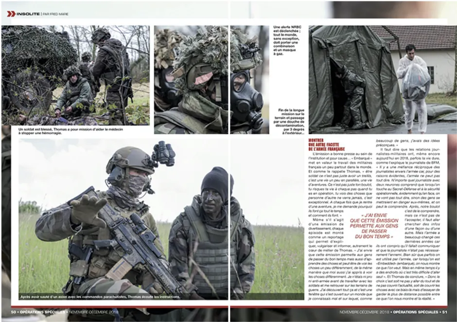 Press tearsheet — a report by Fred Marie published in the press