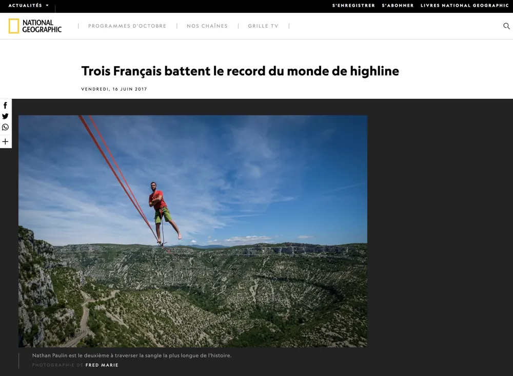 Press tearsheet — a report by Fred Marie published in the press