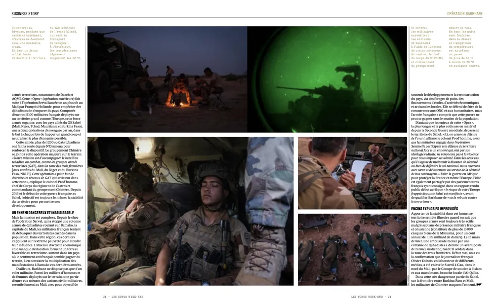 Press tearsheet — a report by Fred Marie published in the press
