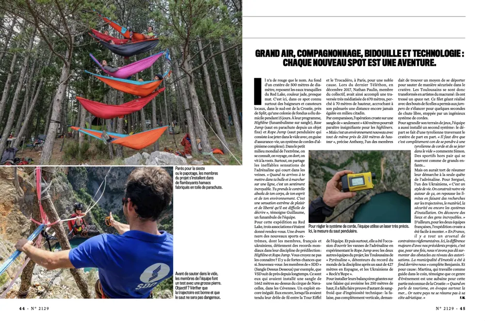 Press tearsheet — a report by Fred Marie published in the press