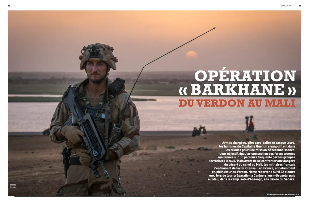 Press tearsheet — a report by Fred Marie published in the press