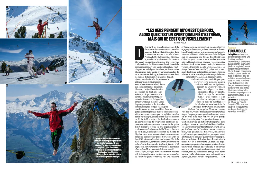 Press tearsheet — a report by Fred Marie published in the press