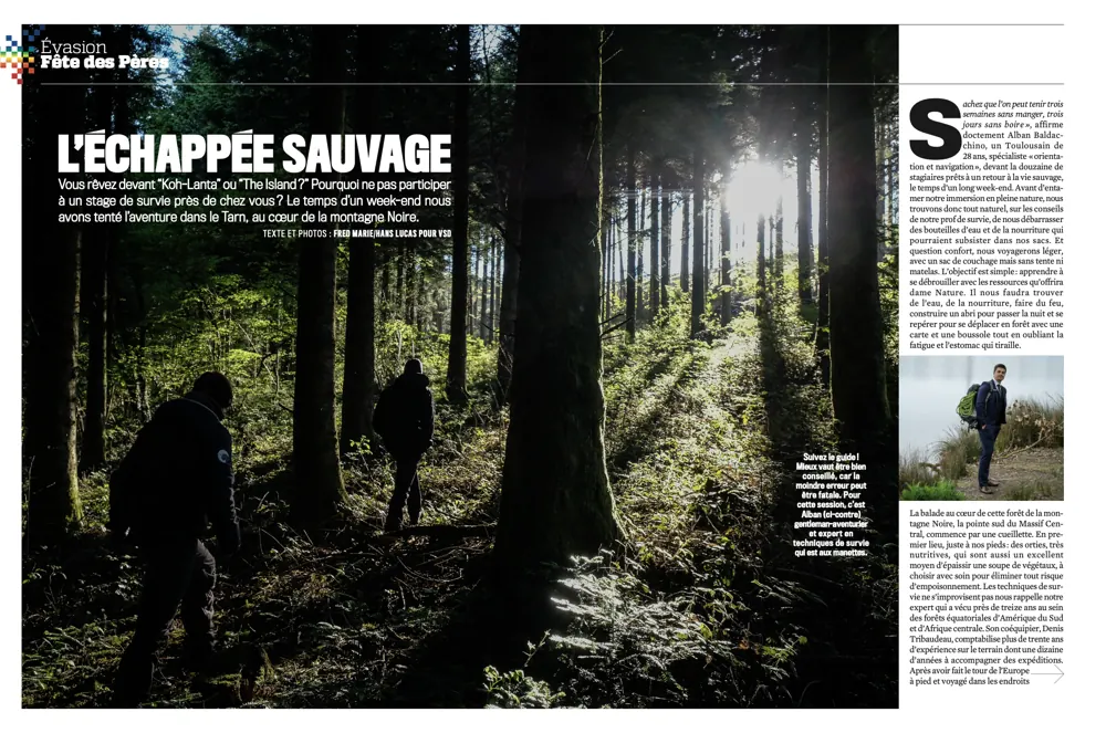 Press tearsheet — a report by Fred Marie published in the press
