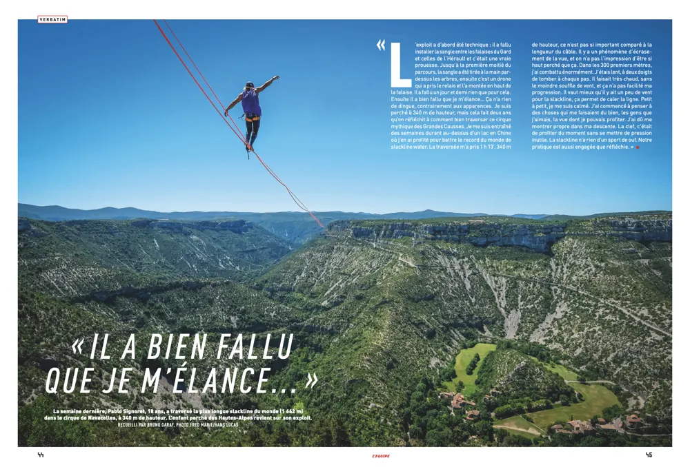 Press tearsheet — a report by Fred Marie published in the press
