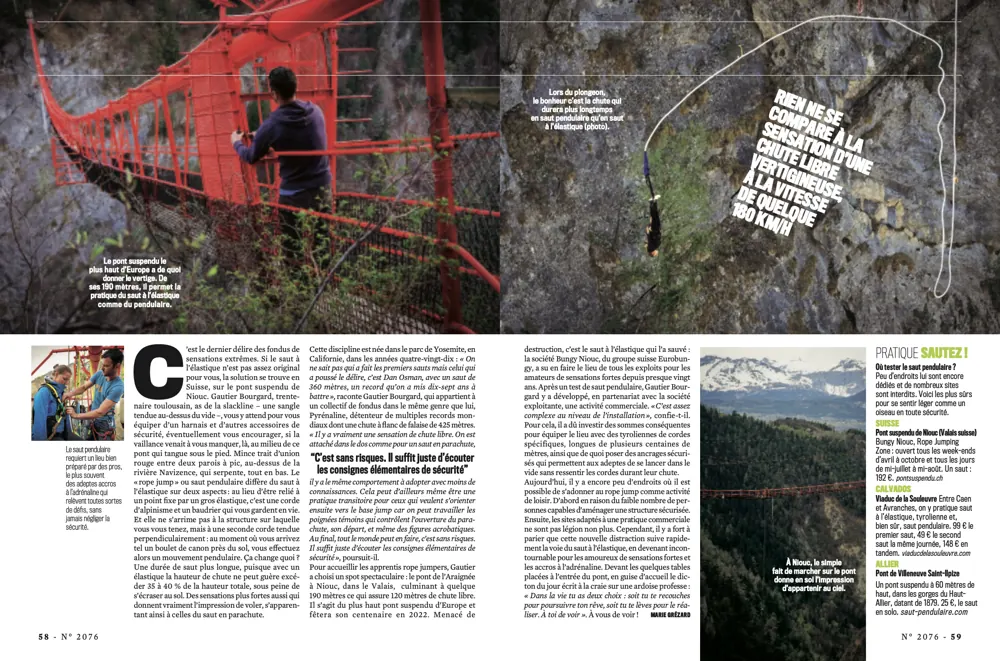 Press tearsheet — a report by Fred Marie published in the press