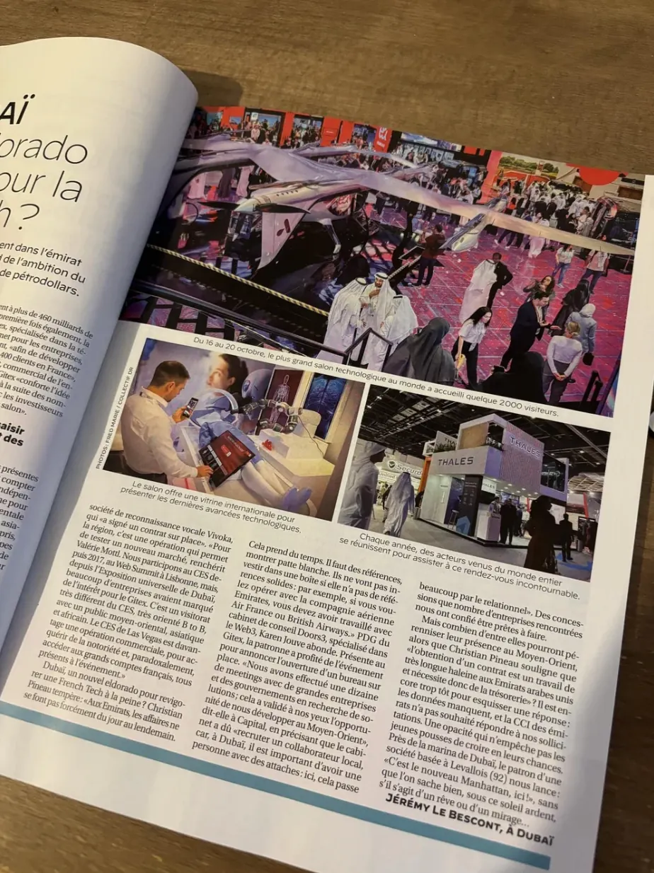 Press tearsheet — a report by Fred Marie published in the press