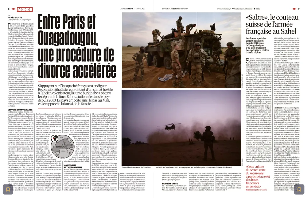Feature in Libération — photographs by Fred Marie