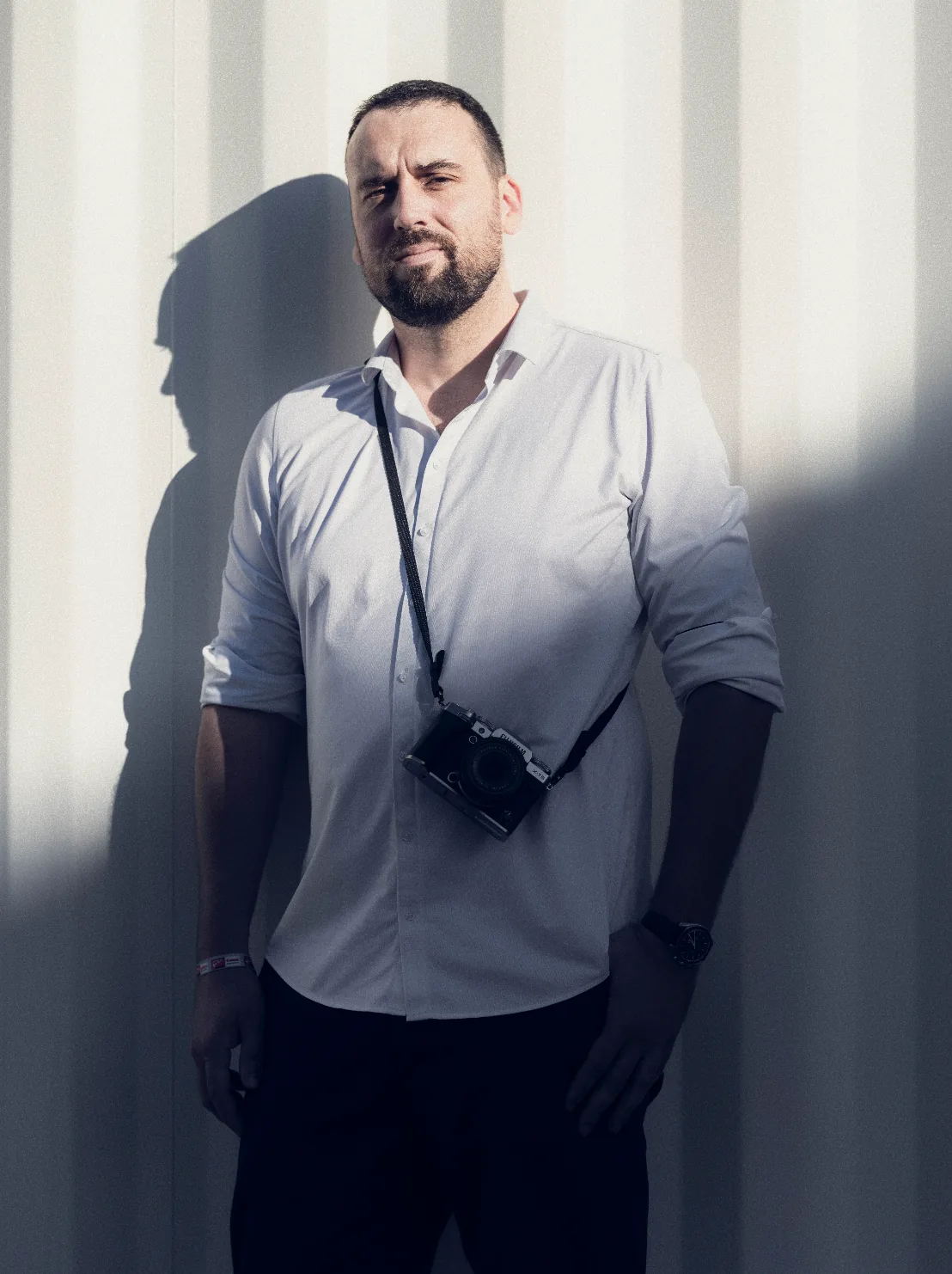 Portrait of Fred Marie, French photojournalist