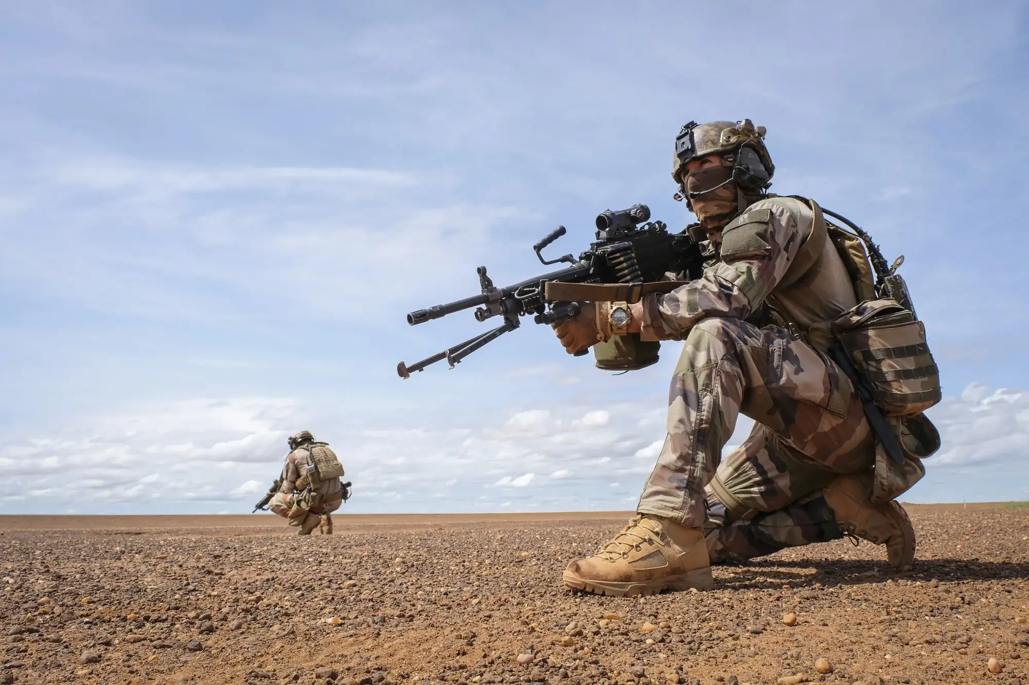 French commandos prepare to go on a mission at the Gao base, Mali