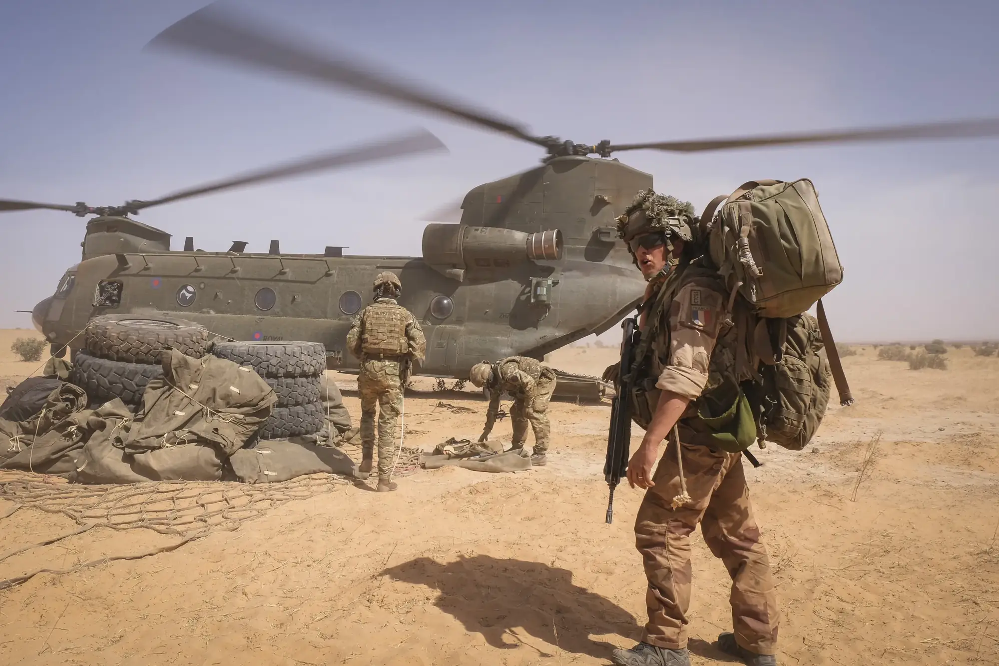 French forces on a mission in the Three-Border region of the Sahel, April 2021